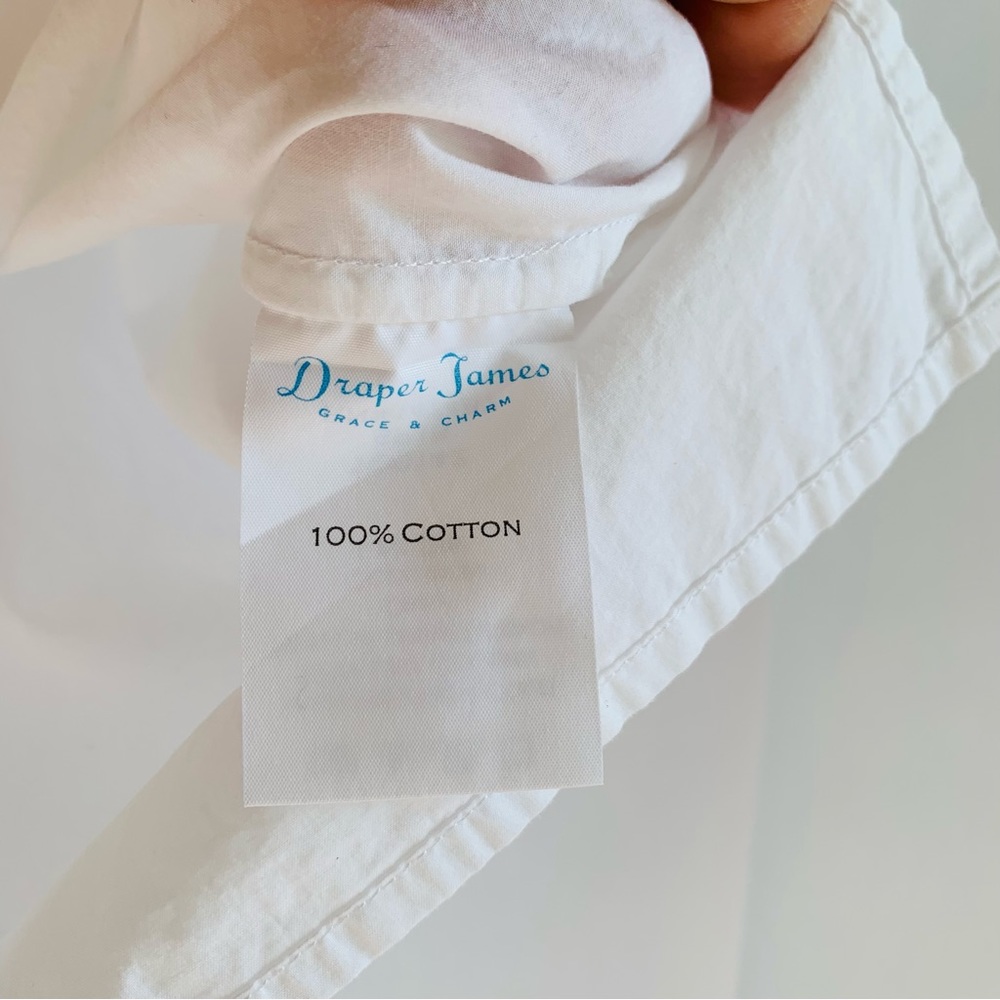 Draper James Solid Cloister Blouse Magnolia White flutter sleeve - Picture 9 of 11